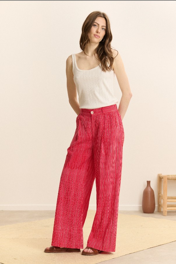 pantalones anchos de rayas