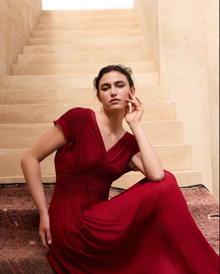 vestido largo rojo